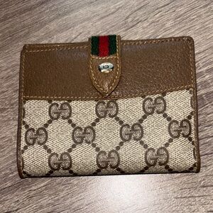 Gucci Vintage GG Sherry Line Bifold Wallet Authentic